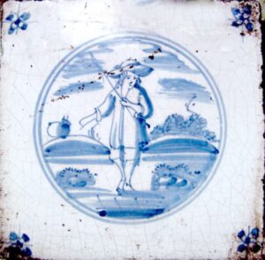 Pasterz, ornament narożnikowy typu pająk, Harlingen, I p. XVIII w.